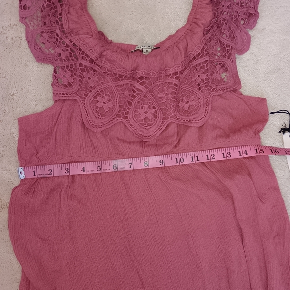 Haute Monde ~ Pink Crochet Lace Off-Shoulder Midi Dress | NWT - Picture 5 of 15